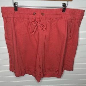 Linen Shorts in coral